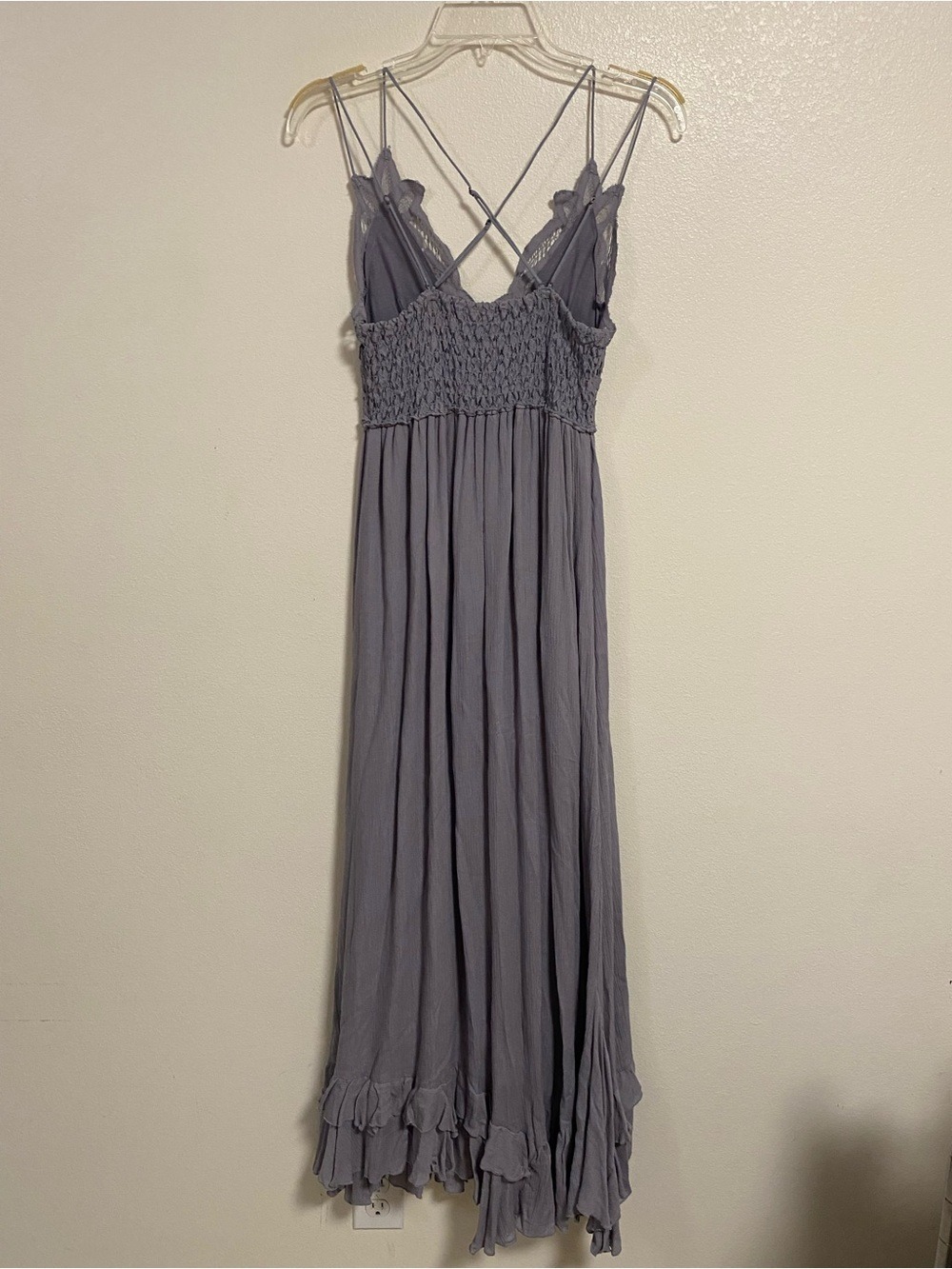 Free People One Dress Women Size XS Purple Slate Adella Maxi Slip Dress Boho - Picture 8 of 15
